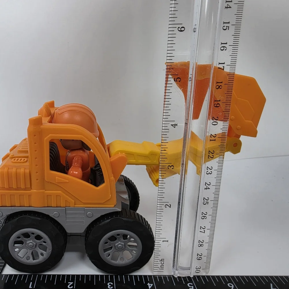 Plastic Backhoe Tractor Construction Orange Worker